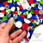 شورت مردانه لیزری یخی پادار کوتاه برند Jiandaier اورجینال وارداتی طرح دایره های رنگی