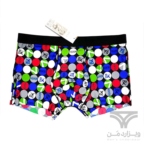 شورت مردانه لیزری یخی پادار کوتاه برند Jiandaier اورجینال وارداتی طرح دایره های رنگی
