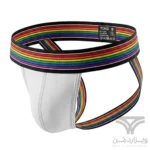 شورت مردانه فانتزی جاک استرپ Jockstrap اورجینال وارداتی برند Tommy dooyao بکلس رنگین کمانی