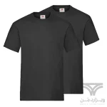 پک 2 تایی تیشرت مردانه اورجینال وارداتی Fruit of the Loom یقه گرد مشکی Crew Neck