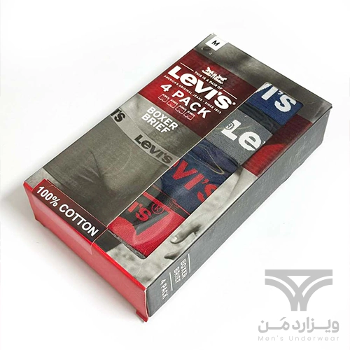 پک 4 تایی شورت مردانه باکسر بریف میکروفایبر اورجینال وارداتی برند لیوایز Levi's آمریکا کش 4 سانتی رنگبندی رندوم