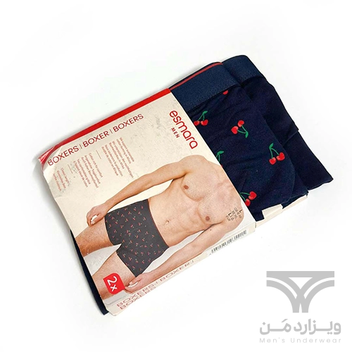 پک 2 تایی شورت مردانه پادار اورجینال Esmara Men (Livergy) آلمان وارداتی سرمه ای طرح گیلاس