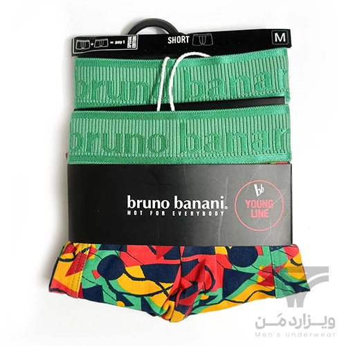 پک 2 تایی شورت مردانه باکسر بریف Bruno Banani آلمان اورجینال وارداتی طرح فانتزی سبز