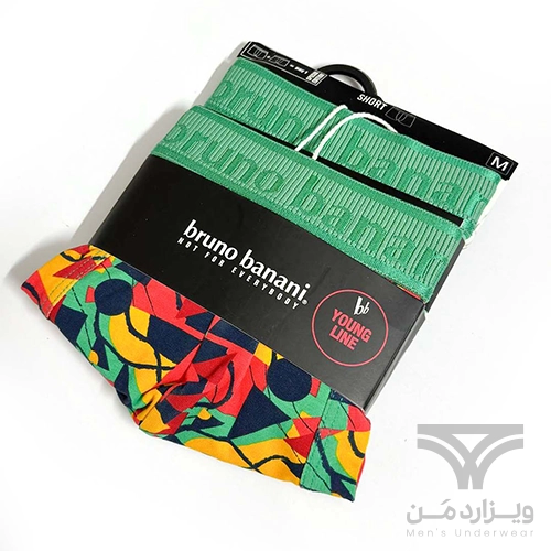 پک 2 تایی شورت مردانه باکسر بریف Bruno Banani آلمان اورجینال وارداتی طرح فانتزی سبز