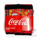پک 2 تایی شورت مردانه باکسر بریف Coca Cola کوکا کولا آلمان اورجینال وارداتی طرح نوشابه قرمز مشکی