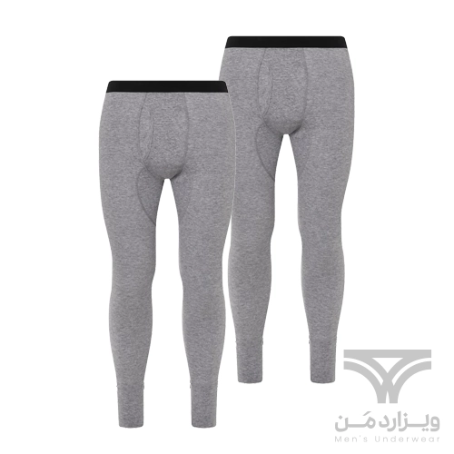 پک 2 تایی لگینگ مردانه کش پهن جذب بیس لایر اسمارا من Esmara Men آلمان فلای دار کبریتی طوسی