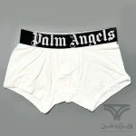 شورت مردانه باکسر بریف اورجینال وارداتی برند Palm Angels سفید کش مشکی 5 سانتی