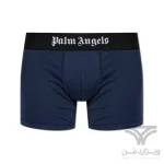 شورت مردانه باکسر بریف اورجینال وارداتی برند Palm Angels سرمه ای مشکی سفید کش 5 سانتی - Image 7