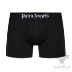 شورت مردانه باکسر بریف اورجینال وارداتی برند Palm Angels سرمه ای مشکی سفید کش 5 سانتی
