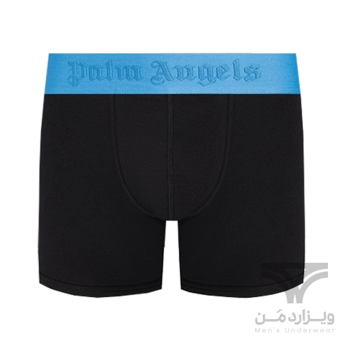 شورت مردانه باکسر بریف اورجینال وارداتی برند Palm Angels مشکی کش 5 سانتی آبی