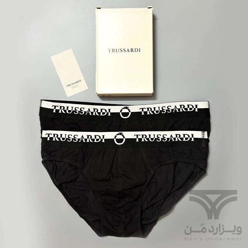 پک 2 تایی شورت مردانه اسلیپ اورجینال وارداتی Trussardi سفید مشکی طوسی سرمه ای