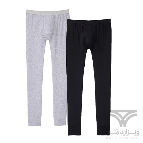 Code0843-1 پک 2 تایی لگینگ مردانه کش پهن جذب UP2FASHION آلمان فلای دار فاق جادار مشکی طوسی Extra Tight
