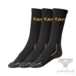 پک 3 تایی جوراب کار مردانه CAT آلمان اورجینال مشکی زرد